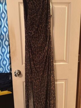 Rachel Zoe Brown Leopard Print Maxi Dress